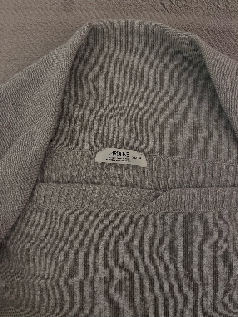 Ardene Off-the-Shoulder Ribbed Sweater - Gray - Picture 3 of 3